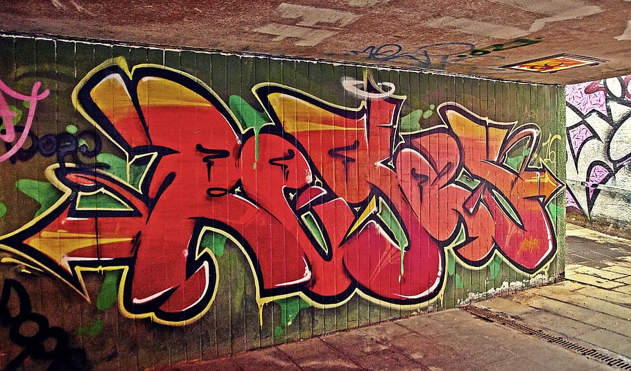 graffiti, vandalismo, mural, spray, arte, pared, ilegal, ghetto, cultura, arte y artesanía