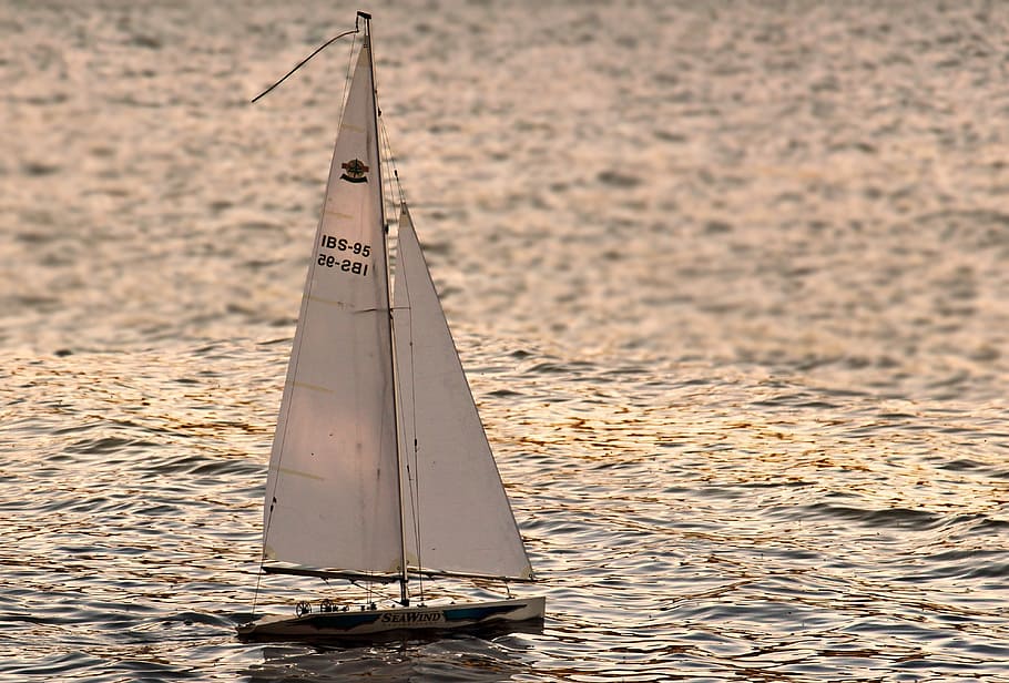 white, sailboat, body, water, sailing boat, sailing yacht, sailing vessel, rest, sea, blue