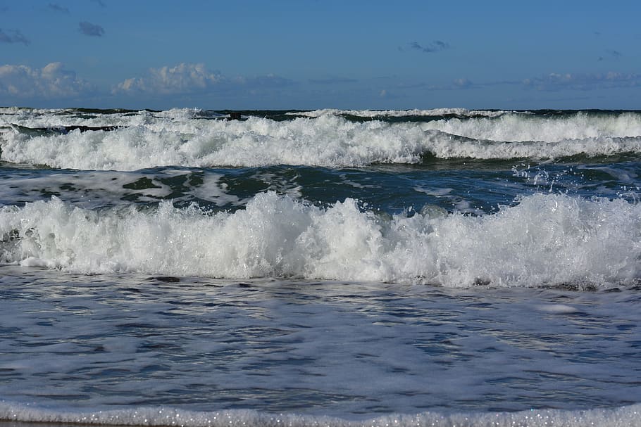 baltic sea, wave, forward, vacations, water, sea, motion, beauty in nature, waterfront, scenics - nature