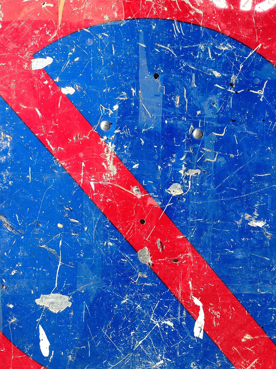 Panel, Parking, Forbidden, Red And Blue, parking forbidden, no parking, texture, grunge, blue, red