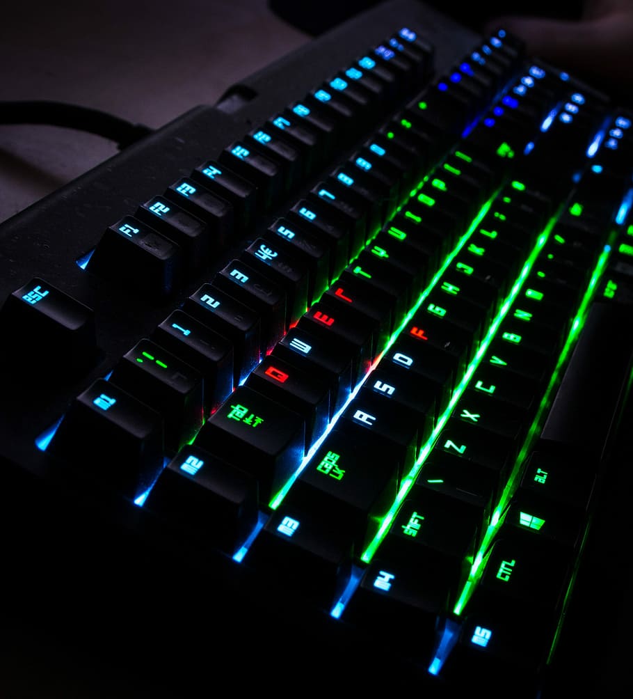 Keyboard, Cahaya, Komputer, Kantor, keyboard komputer, warna, elektronik, jenis, teknologi, industri elektronik