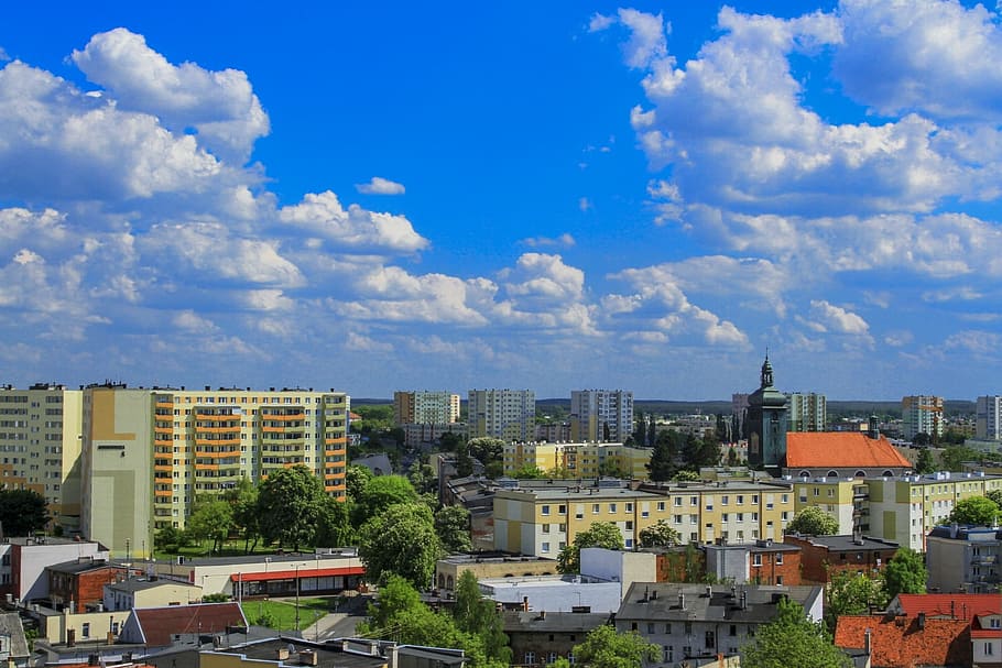 Bydgoszcz, Polandia, Arsitektur, Kaki Langit, kota, lanskap kota, menara, pencakar langit, bangunan, pemandangan