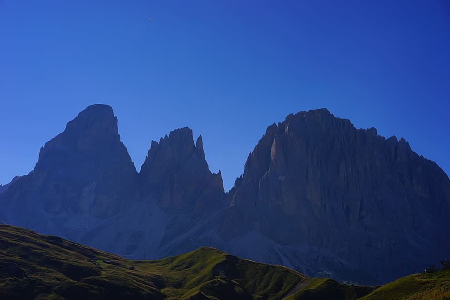 grohmann, puncak lima jari, sassolungo, kelompok sassolungo, massif, dolomit, dolomit barat, gunung, idyll, tyrol selatan