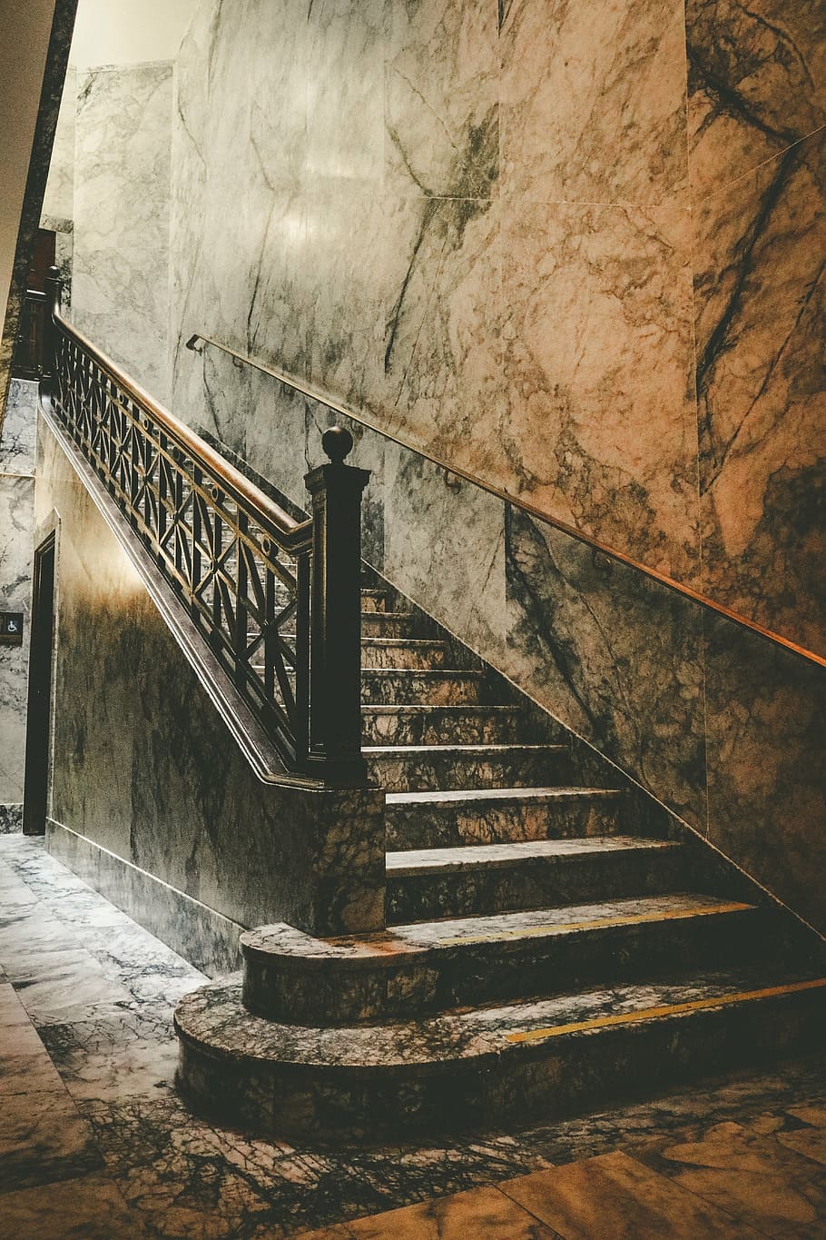 brown, beige, stairs, staircase, stairway, old, historic, capitol, building, wooden
