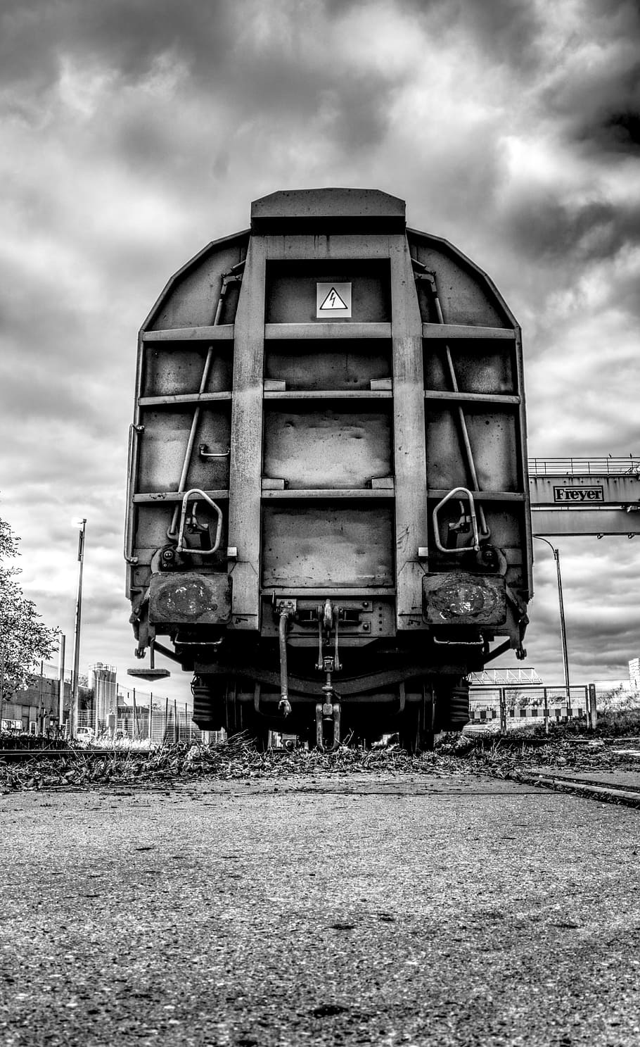 train, railway, wagon, black and white, hdr, old, turned off, park, keep, stand