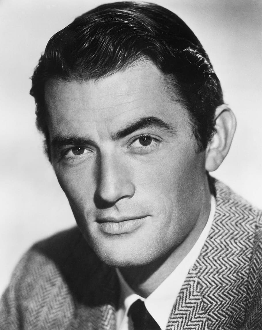 man, wearing, collared, top, portrait, gregory peck, start, actor, celebrity, famous