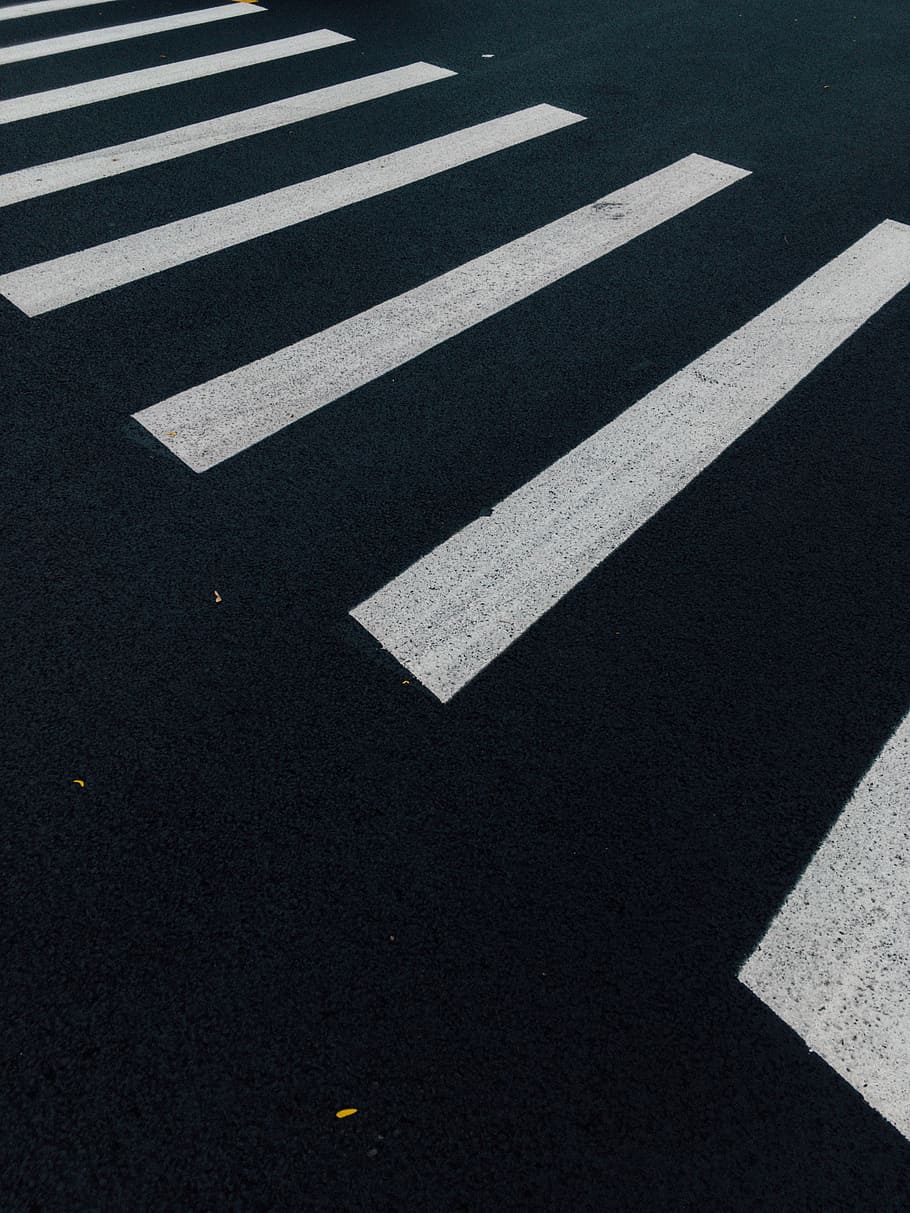 closeup, black, white, pedestrian, lane, textile, road, street, striped, road marking