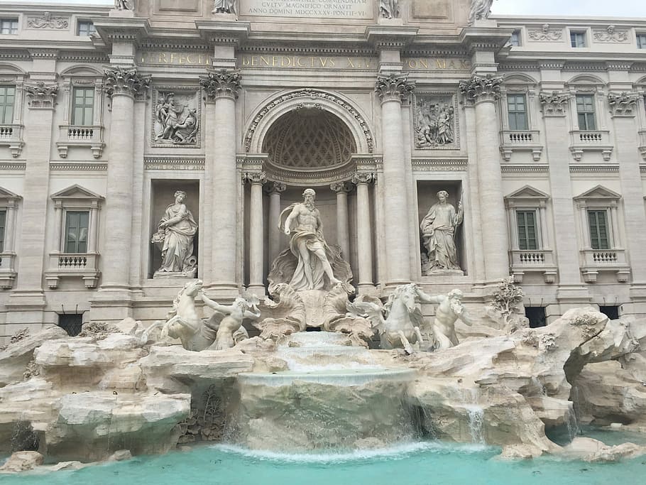 trevi fountain, italy, Fontana, Rome, Statue, Water, ancient rome, marble, statues, ancient, italy