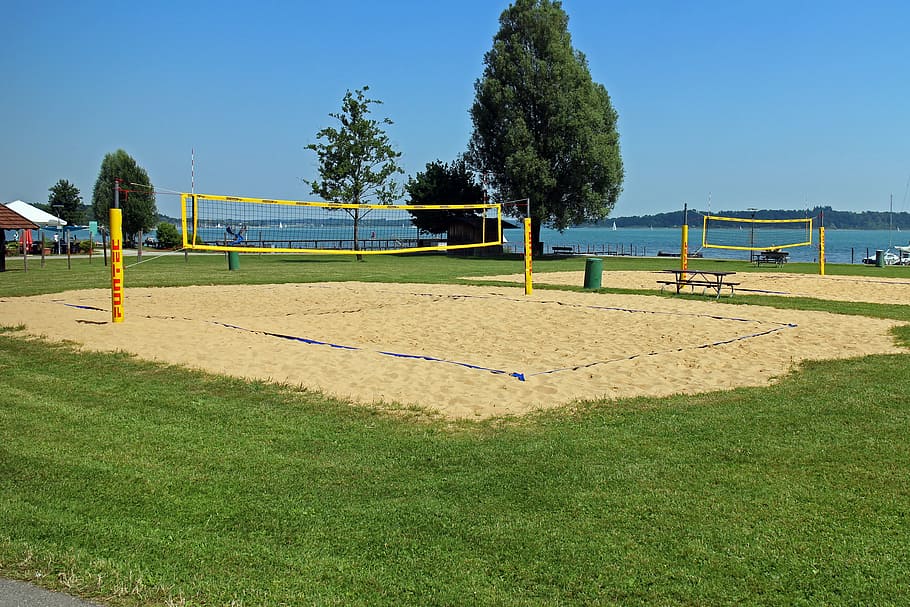beach volley, volleyball, playing field, beach volleyball, volleyball field, volleyball net, network, sand, sport, beach plant
