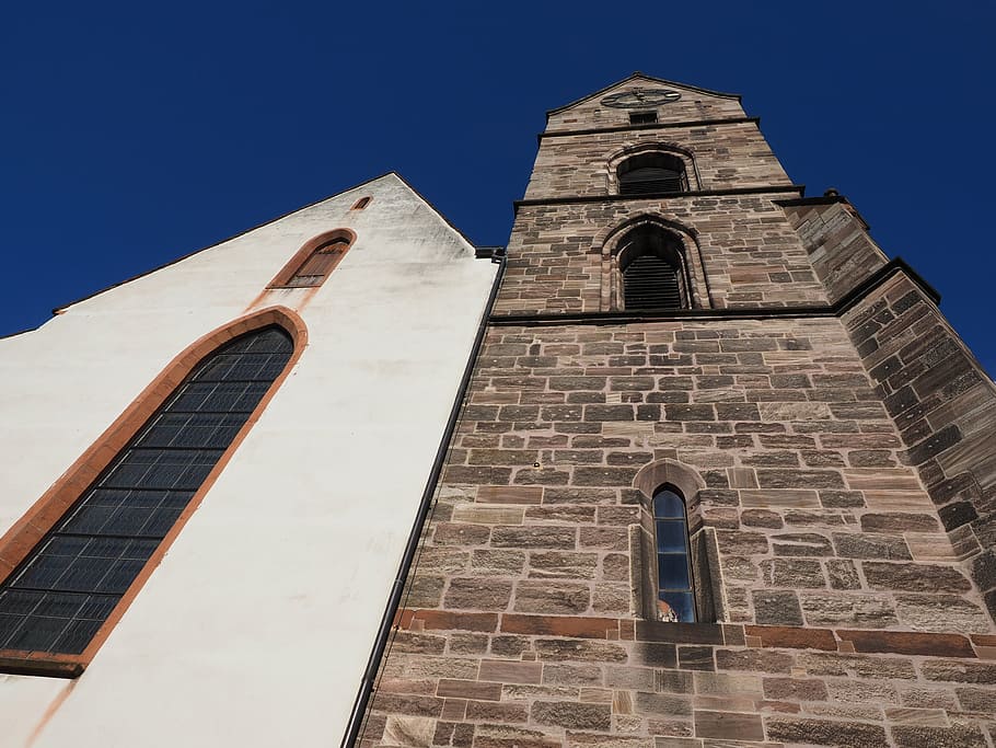 martin church, church, steeple, basel, evangelical-reformed, minster hill, parish church, architecture, tower, religion