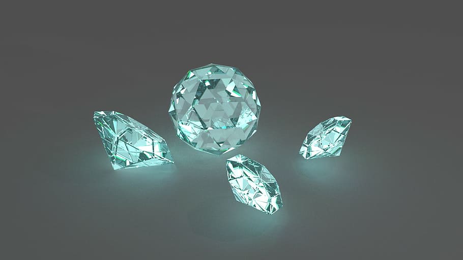 four, clear, gemstone illustration, diamonds, jewelry, shine, gemstone, precious gem, crystal, wealth
