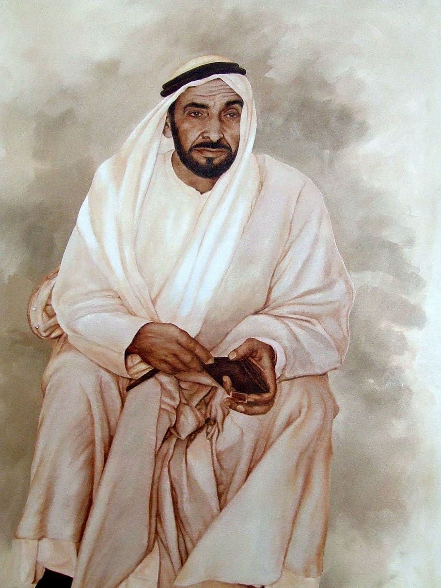 sheikh, zaid, bin sultan, spirituality, religion, men, one person, real people, belief, front view