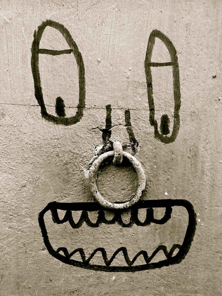 fun, art, graffiti, wall, face, ring, graphic, edding, mouth, foot