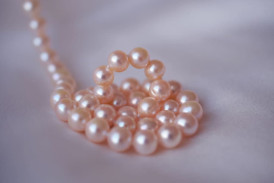 beaded, pink, pearl jewelry, white, textile, pearls, wedding, jewelry, necklace, shine