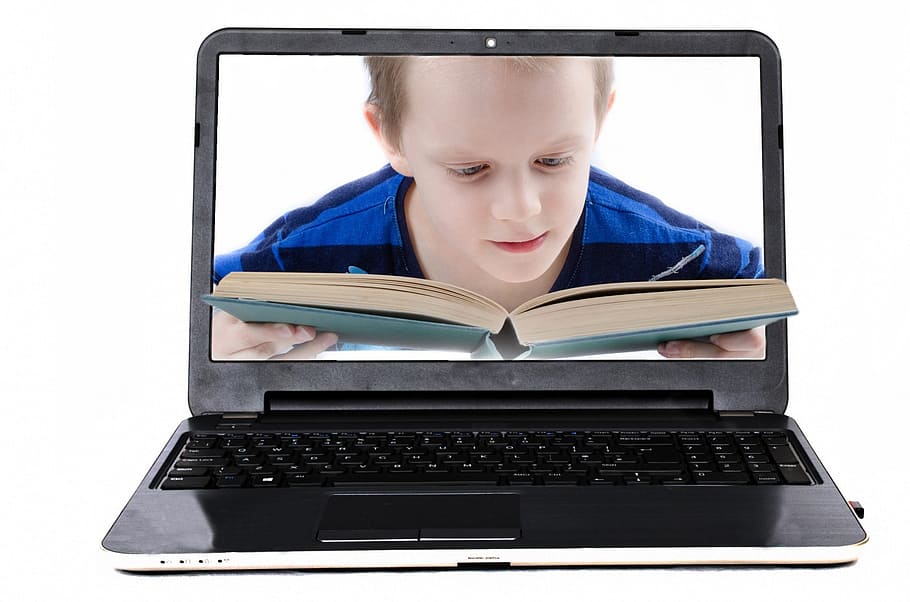 black laptop computer, laptop, screen, front, open, white, monitor, outdoor, network, isolated