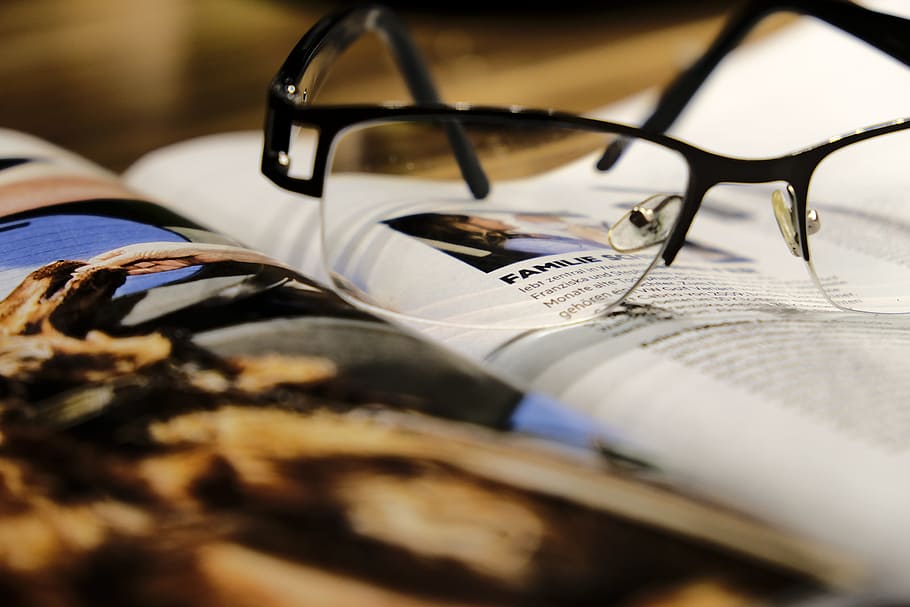 family, magazine, newspaper, read, glasses, reading glasses, text, education, paper, selective focus