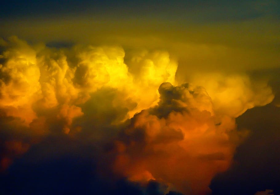 aerial, yellow, orange, clouds, sky, white, grey, black, storm, dramatic