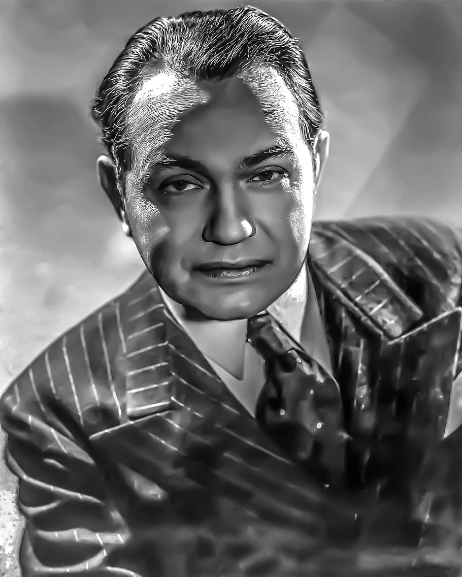 edward g, robinson - male, portrait, stage, hollywood, film, actor, young adult, one person, front view
