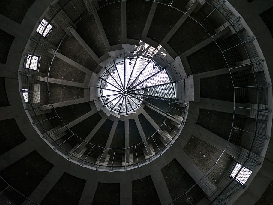 spiral staircase, building, japan, concrete, vortex, staircase, steps and staircases, architecture, spiral, circle