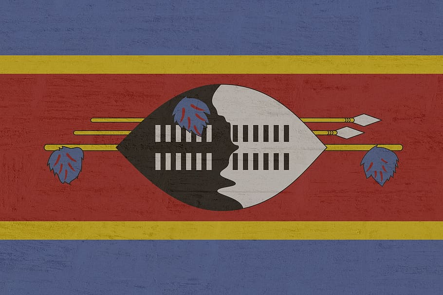 swaziland, flag, national colours, multi colored, architecture, day, yellow, art and craft, creativity, built structure