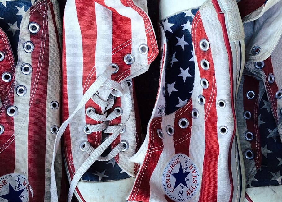 converse, chucks, sneakers, stars and stripes, footwear, aged, pattern, for sale, choice, variation