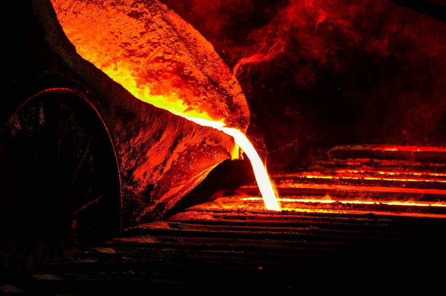 melted, metal, pouring, iron, melt, furnace, hot, fire, metallurgical, molten