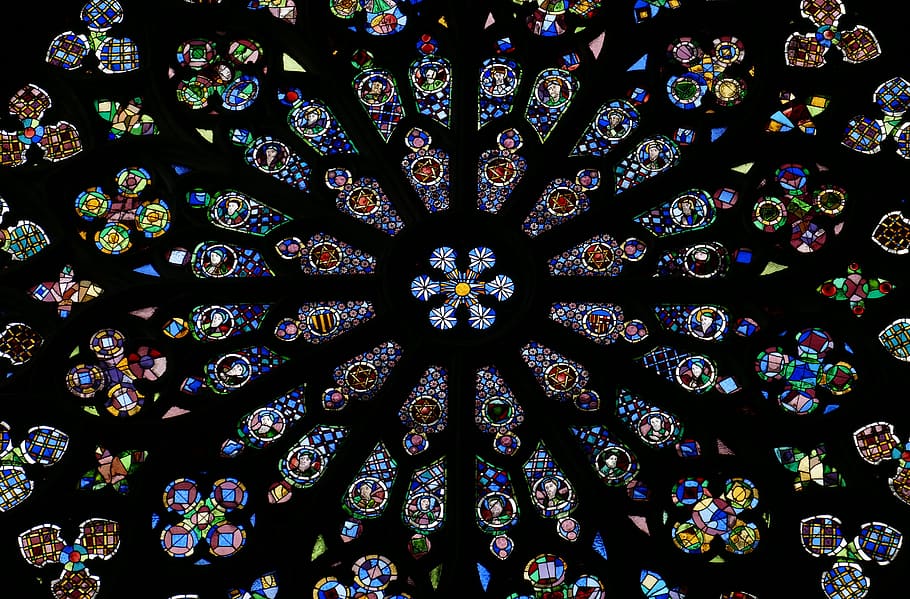 barcelona, spain, places of interest, catalonia, catalunya, church, window, stained glass, rosette, art