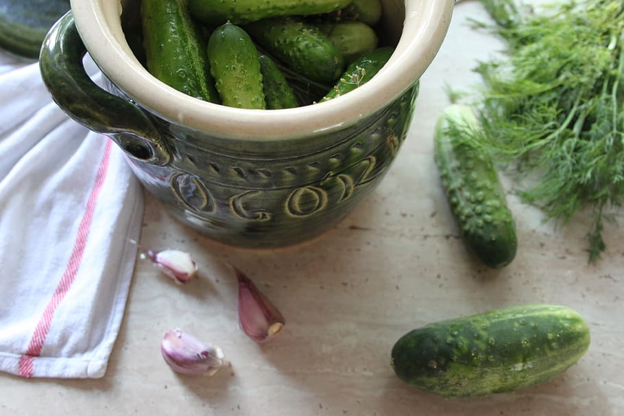 cucumbers, kiszenie, małosolne, kitchen, dill, green, fresh, vitamins, koper, healthy