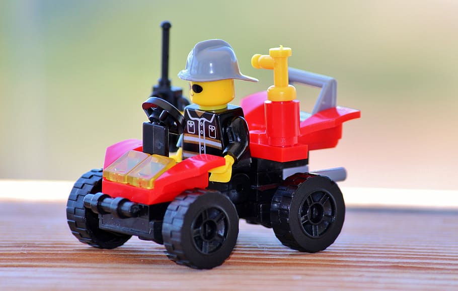 lego man, lego car, Lego, Man, Car, photos, public domain, toy, machinery, tractor