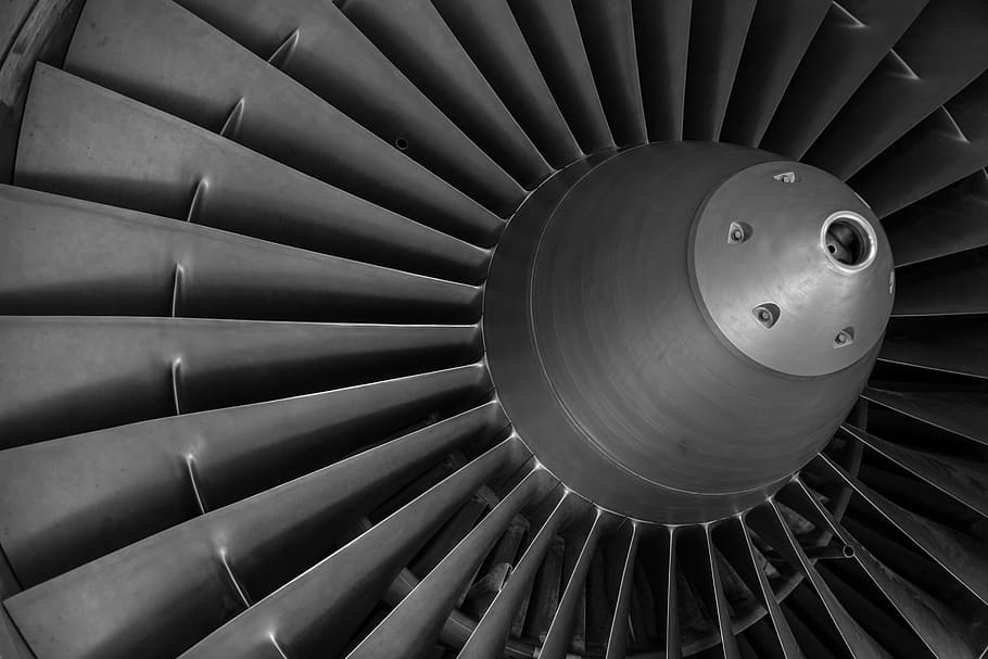 gray propeller, turbine, aircraft, motor, rotor, engine, drive, fly, technology, aviation