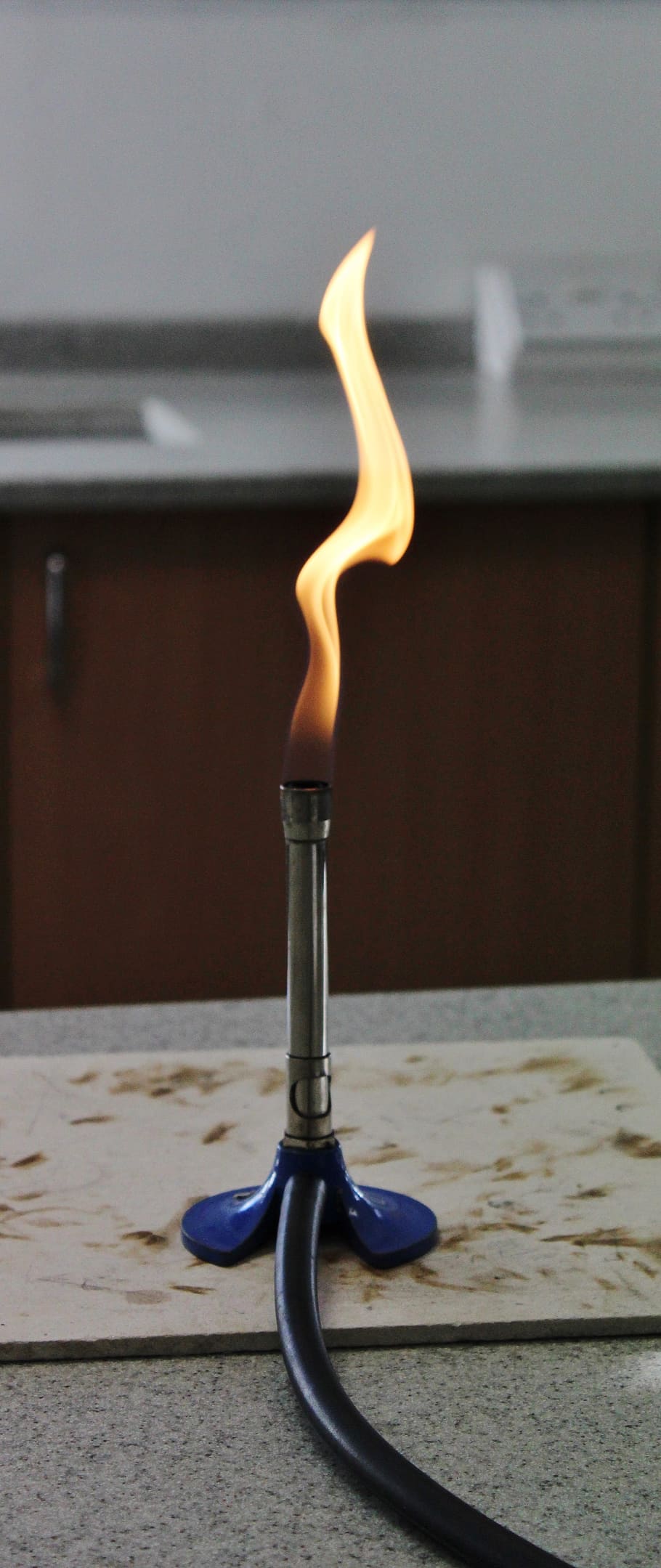 bunsen burner, flame, science, burner, bunsen, chemistry, fire, heat, burning, indoors