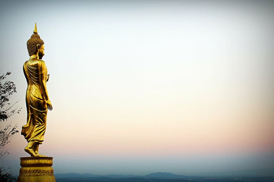 gautama buddha statue, nan province, thailand, tourism, outdoor, oriental, green, travel, calm, statue