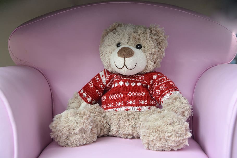 bear plush, sitting, toy, doudou child, young child, childhood, cute, teddy bear, stuffed toy, representation