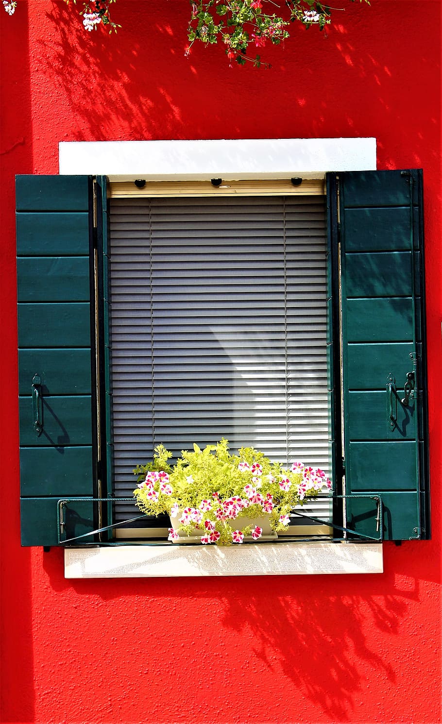ventana, Venecia, Burano, Italia, colorido, pintorescamente, persianas, casa antigua, arquitectura, casa de piedra