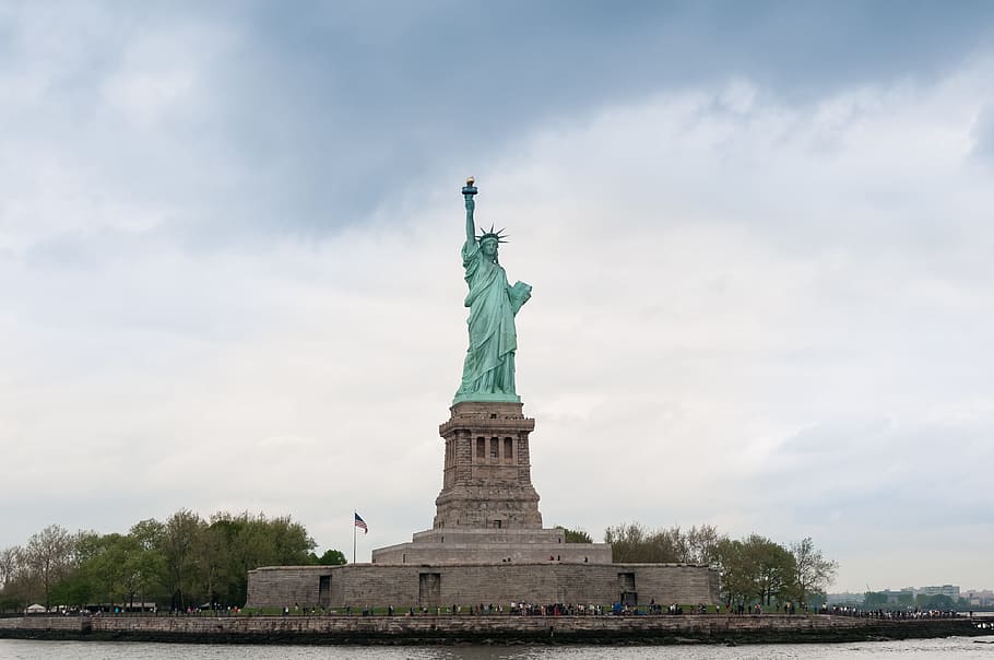 statue, liberty, daytime, Statue Of Liberty, Liberty, New York, Sky, new york, manhattan, new York City, liberty Island