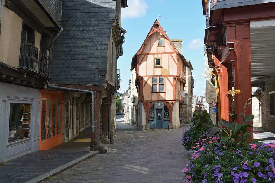 home timber-framed, tourist town, vitreous, brittany, france, old houses, heritage, old village, medieval, old house