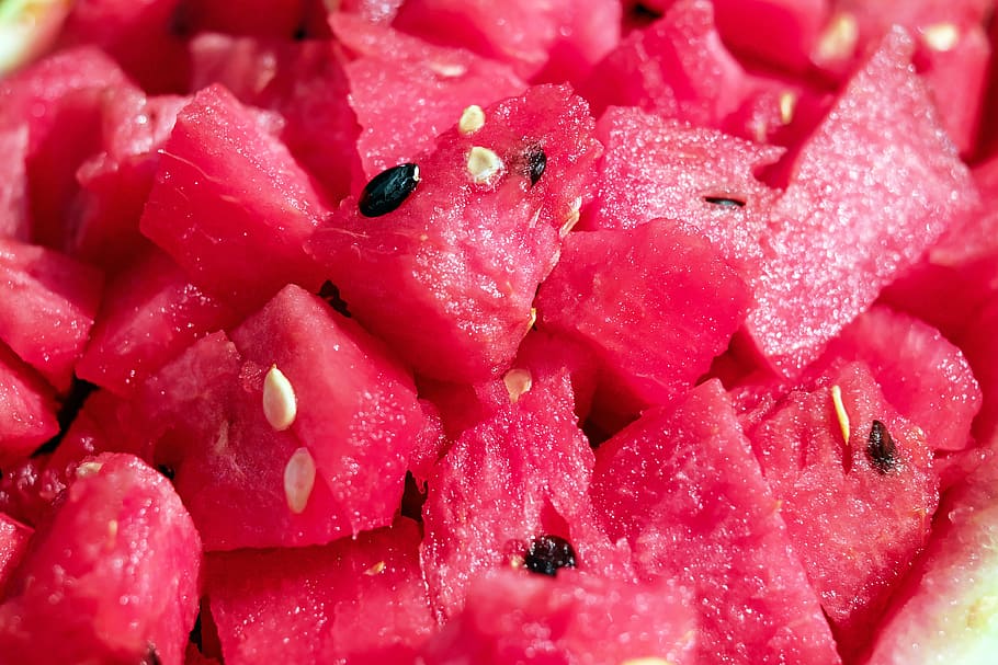 sliced watermelons, melon, watermelon, fruit, pulp, red, crushed, food and drink, freshness, food