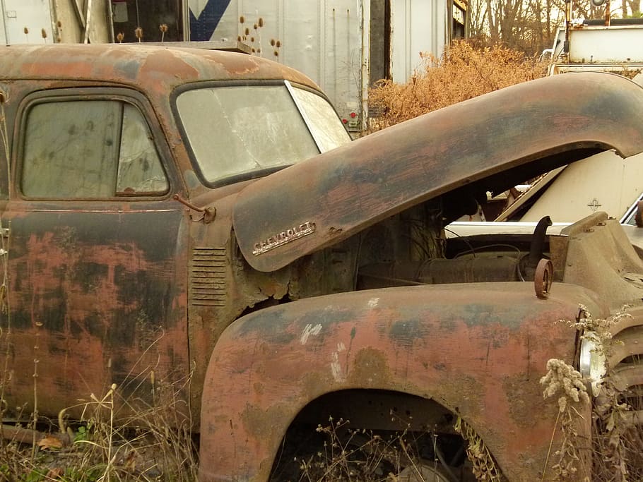 Scrap Metal, Rust, Automobile, rusted, scrap, wreck, auto, damage, junk, metal