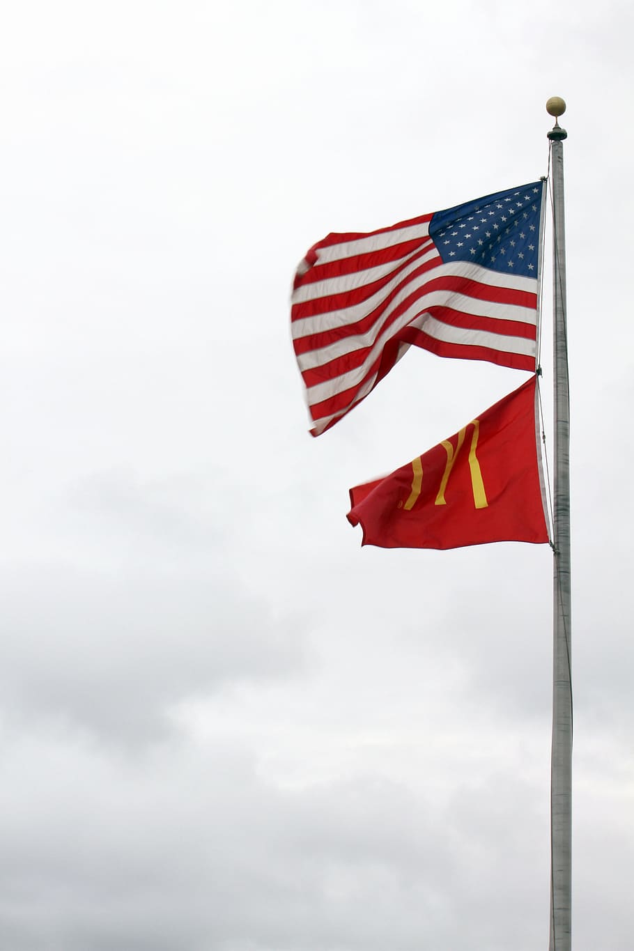 usa, mcdonald's, bendera, simbol, amerika, langit, nasional, patriotik, globalisasi, negara