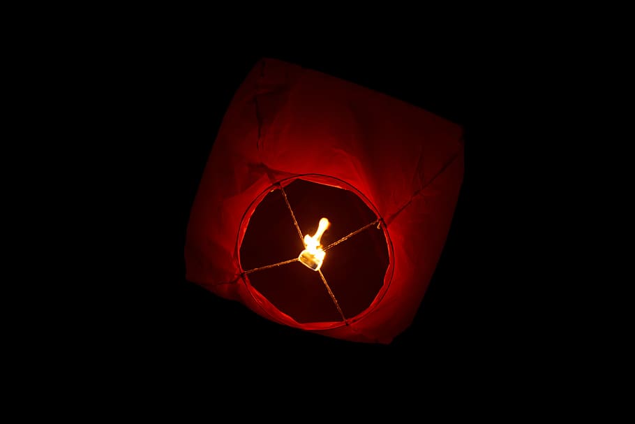lighted lantern, chinese, asian, candle, celebration, fire, firework, flame, float, fly
