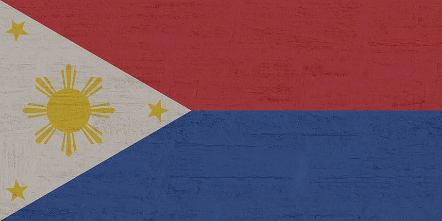 필리핀 국기, 필리핀, 국기, 벽-건물 특징, 노랑, 미술 및 공예, 아니 사람, 복사 공간, 건축물, 독창성
