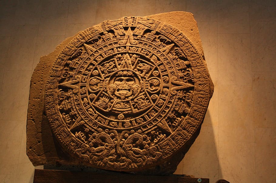 aztec calendar, aztec, sculpture, mexico, craft, history, the past, architecture, carving - craft product, ancient