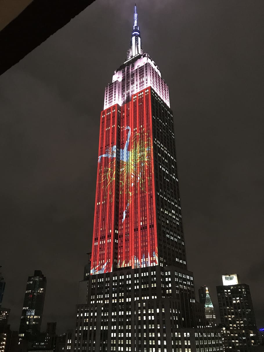 Empire State Building, Lights, Nighttime, skyscraper, tower, building