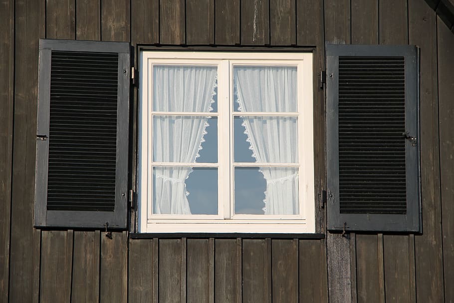 window, wood, curtain, architecture, design, window frames, glass, home, retro, wooden windows