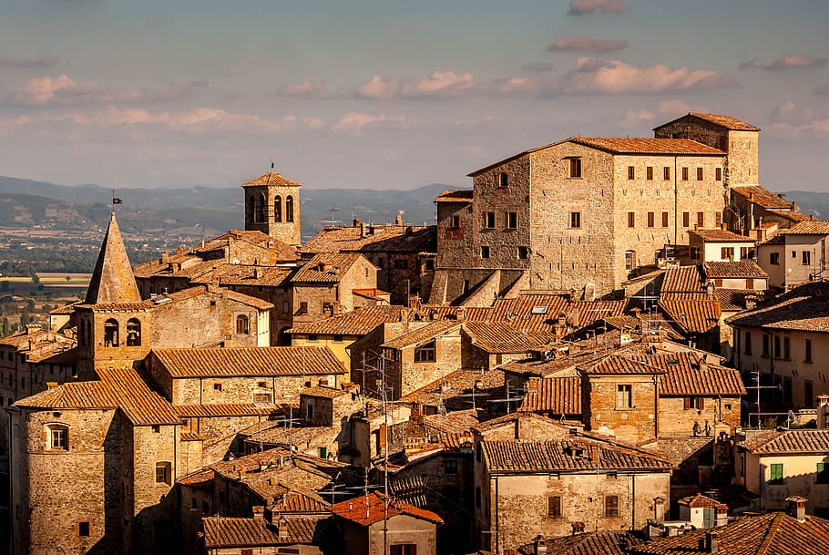 italy, roofs, roof, tuscany, architecture, city, building, old, houses, travel