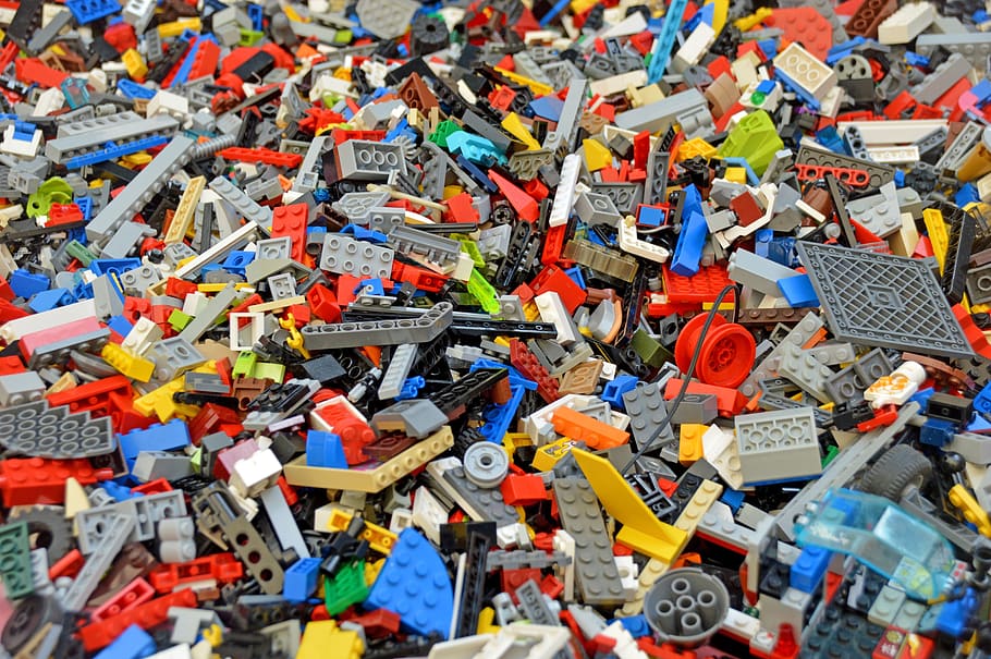 lego, bausteine, bunt, warna-warni, warna, sekelompok besar objek, kelimpahan, bingkai penuh, latar belakang, tidak ada orang
