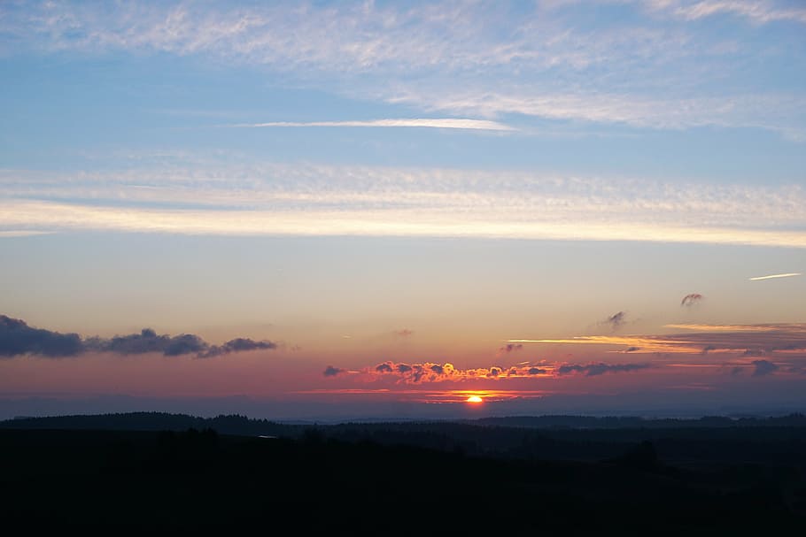 clouds during sunset, hegau, nature, sky, germany, liptingen emmingen, lake constance, landscape, sun, sunrise