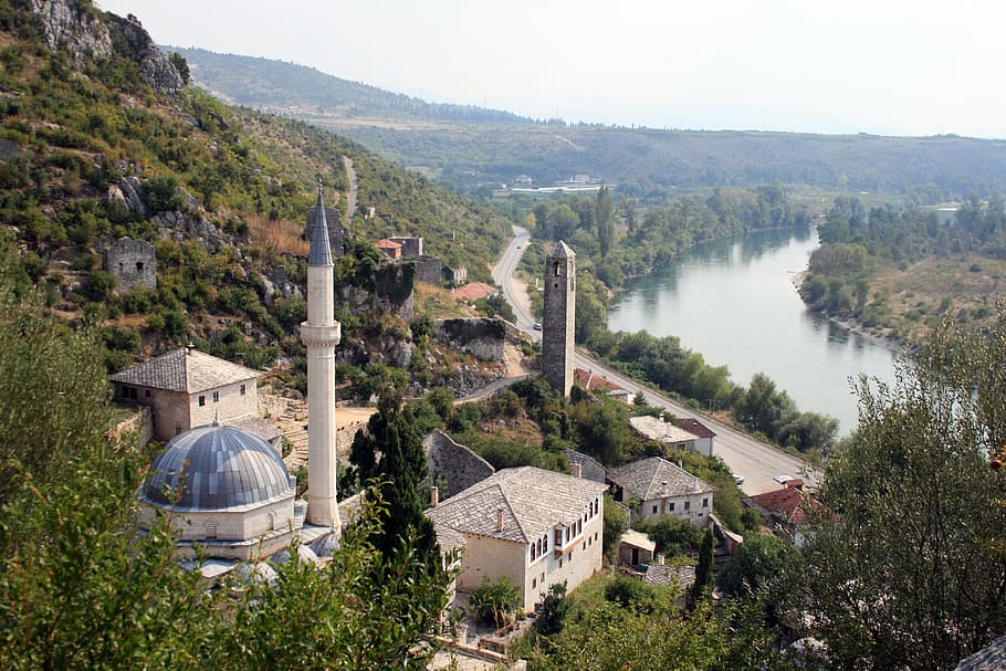 hercegovina, causevicmirza, scenery, europe, balkans, mosque, landscape, tourism, mountain, architecture