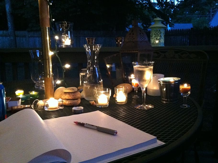 wine, candlelight, candle, glass, romantic, dining, glow, vintage, night, evening