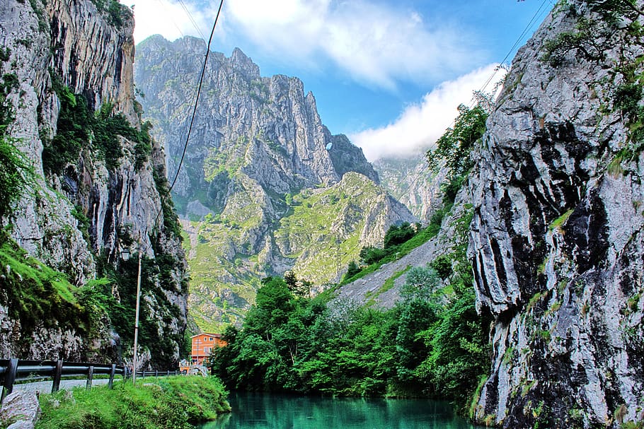 river, nature, high mountains, asturias, spain, mountain landscape, hiking, picos de europa, water, mountain